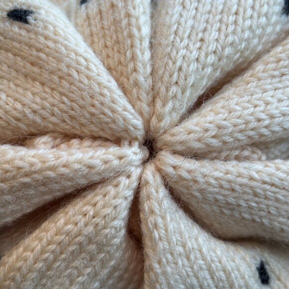 Vintage Creme +.Black Point Wool Toque - Picture 9 of 9